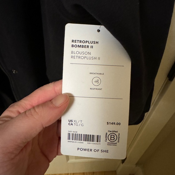 Black Bomber Jacket Athleta XL - Picture 4 of 4